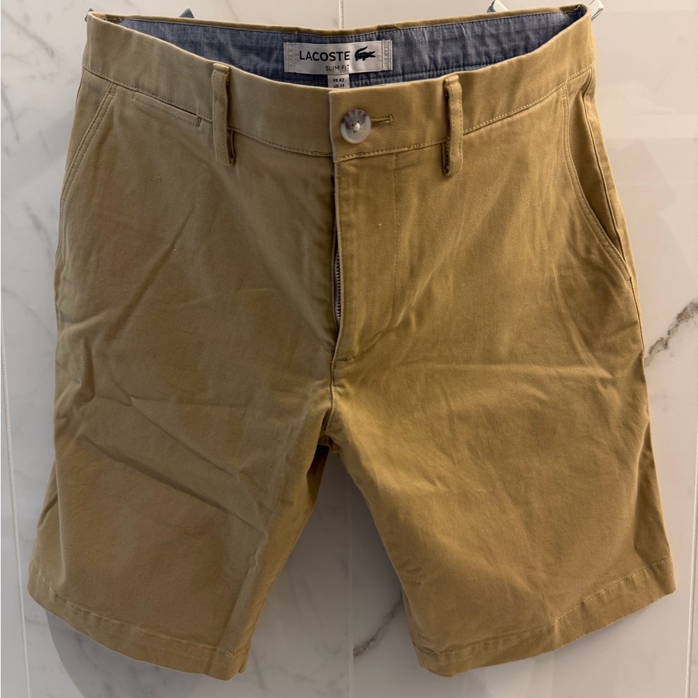 Lacoste Men's Khaki Flat Front Shorts